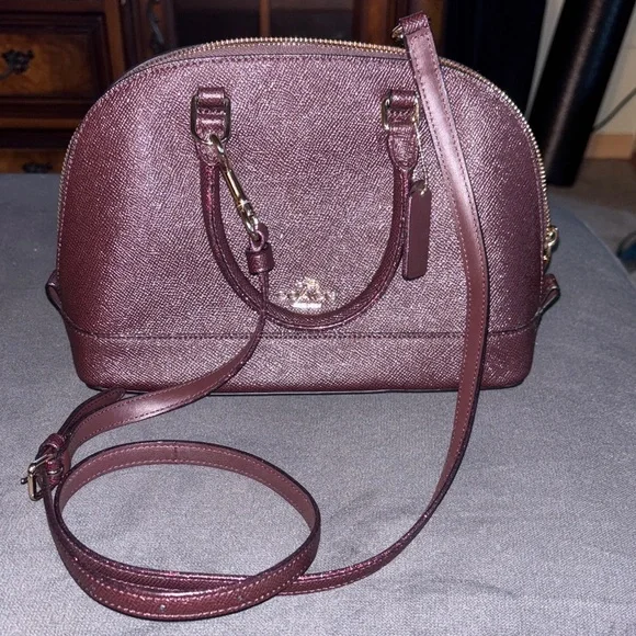 Coach Dark Burgandy Leather Satchel - Picture 6 of 8